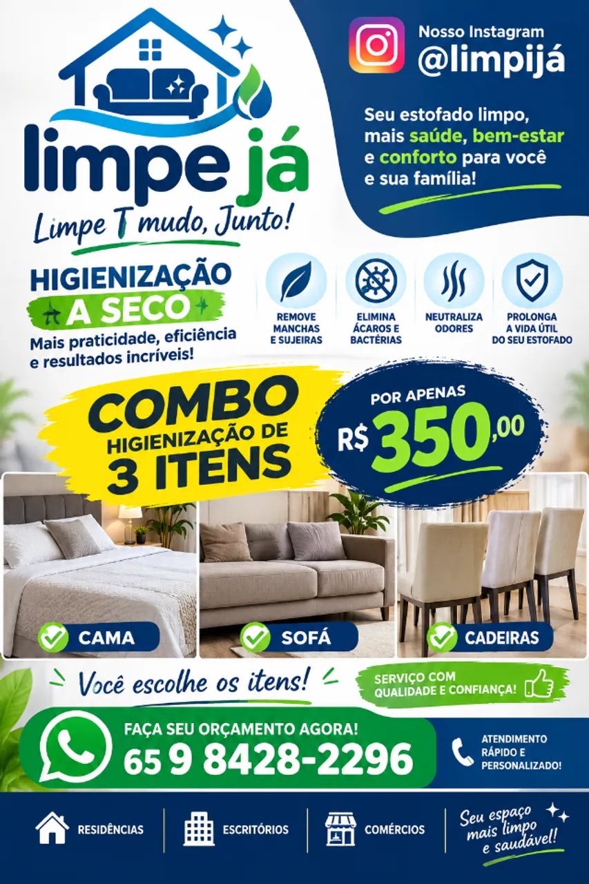 Lavagem a Seco Limpe Já MT Promoção