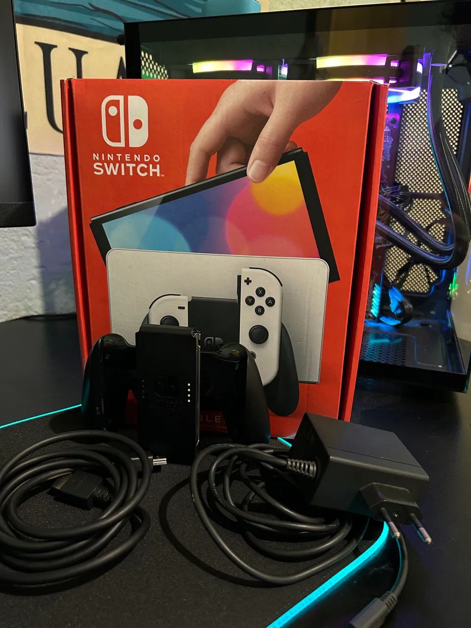 Nintendo Switch OLED Branco - Completo e Original  - Foto 4