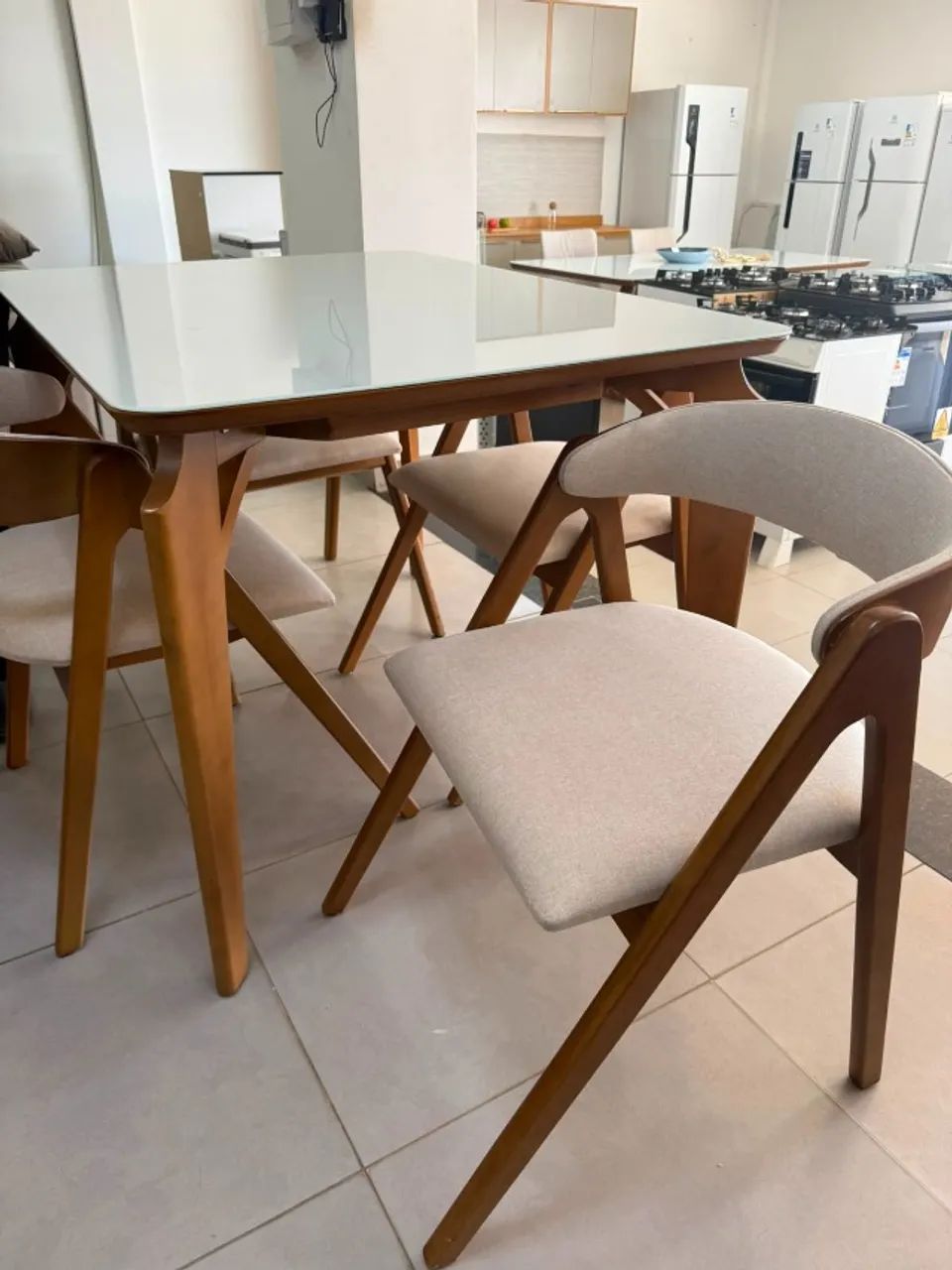 Mesa Capri Nelma Com Cadeira Antonella Pronta Entrega - Foto 3