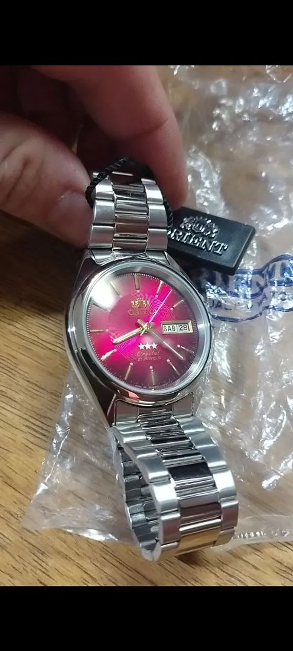 Orient 3 estrelas Original automático cor vermelha cereja - Foto 2