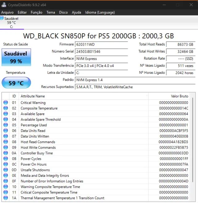 SSD Nvme SN850P 2 terabyte  - Foto 2