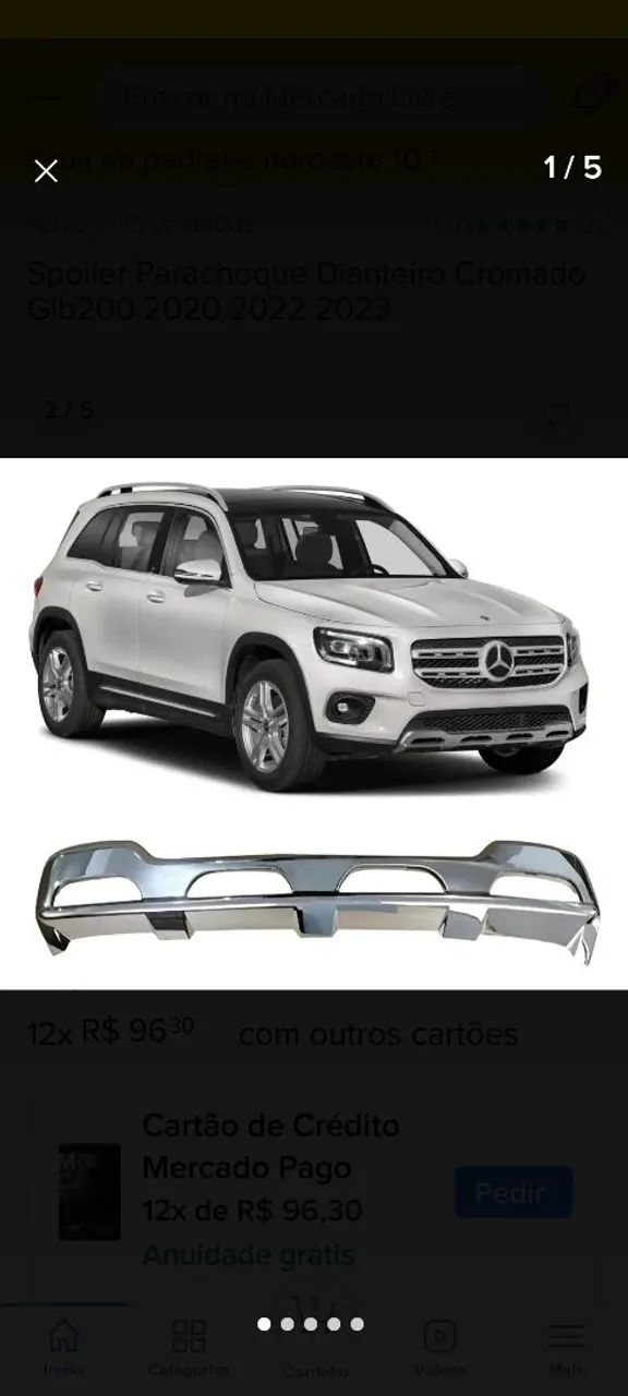 Moldura parachoque cromada mercedes Glb 200 - Peças para carros