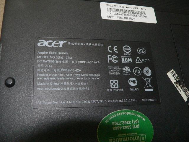 Notebook Aspire modelo 5050 - Para Retirada De Peças - Foto 2