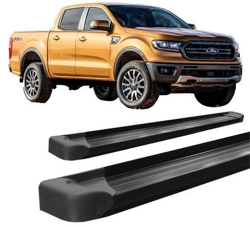 Estribo Lateral Plataforma Ford Ranger Cabine dupla - Prata e Preto