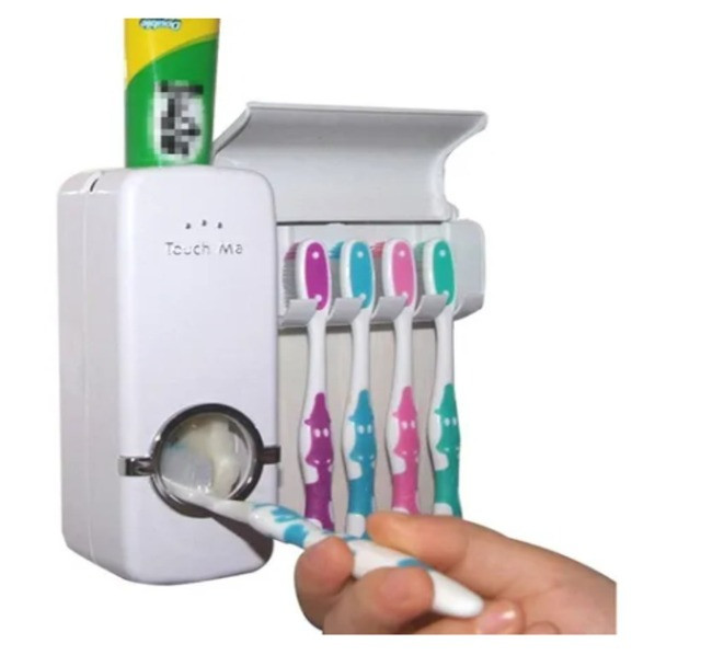 Dispenser Automático Pasta De Dente Com Suporte para 5 Escovas