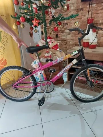 BICICLETA INFANTIL ARO 20 BRAVE BRANCO E ROSA VERDEN BIKES