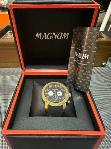 Relógio Magnum Masculino Ma33755z Rose Marrom Couro