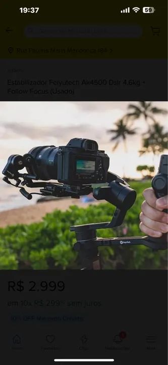 Estabilizador Feiyutech Ak4500 Dslr 4,6kg + Follow Focus (Usado) - Foto 3