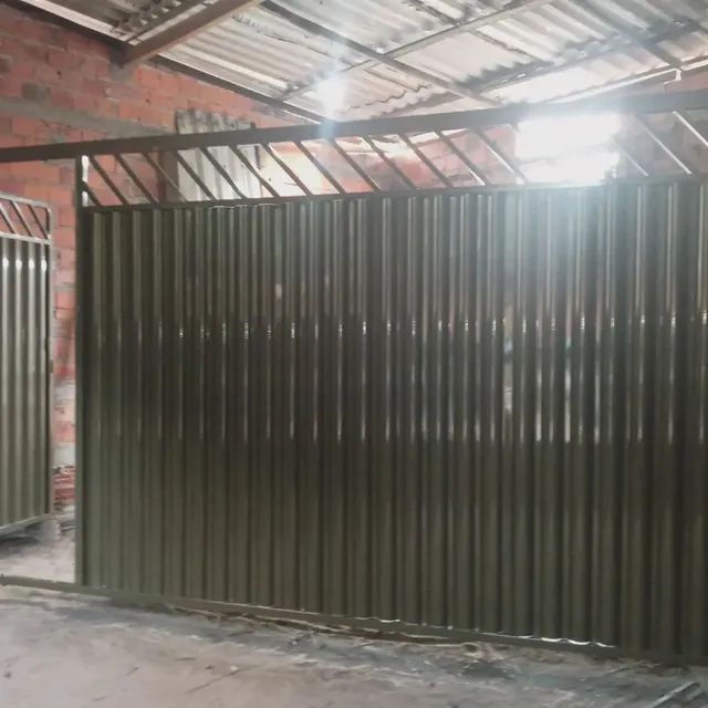 PORTÃO PARA GARAGEM GRANDE METALON E CHAPA ANDULADA GALVANIZADO METALÚRGICA JG  - Foto 4