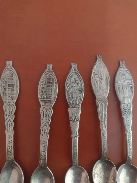 Conjunto de 7 colheres de chá antigas - Foto 4
