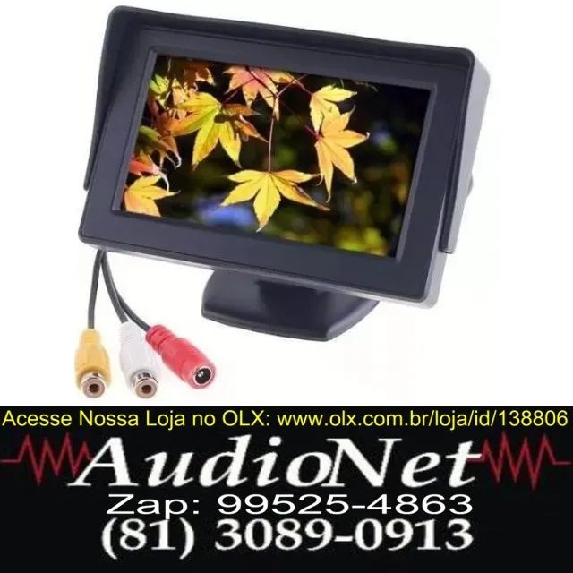 Tela Monitor Automotivo Lcd 4.3 Carro P/ Câmera Ré