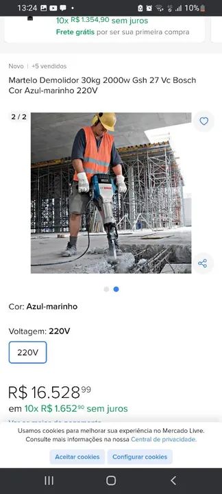 Martelete Demolidor Bosch 25kg Novo