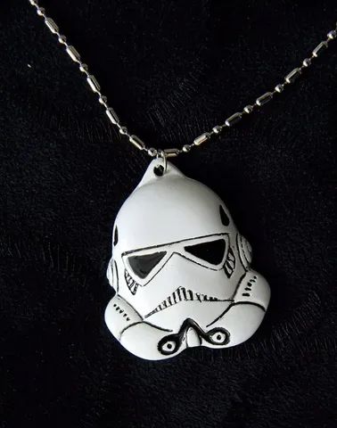 Colar Stormtrooper Star Wars Grande Branco - Foto 4