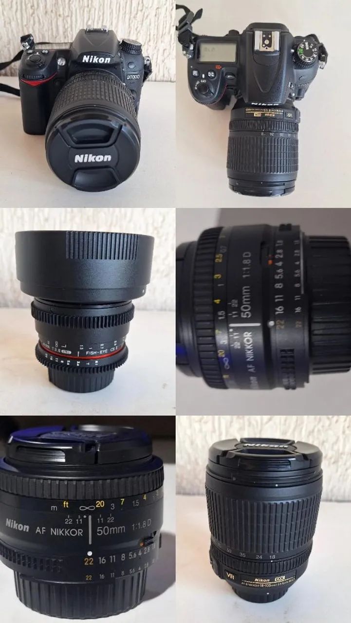 Câmera DSLR NIKON D7000 mais 3 Lentes.