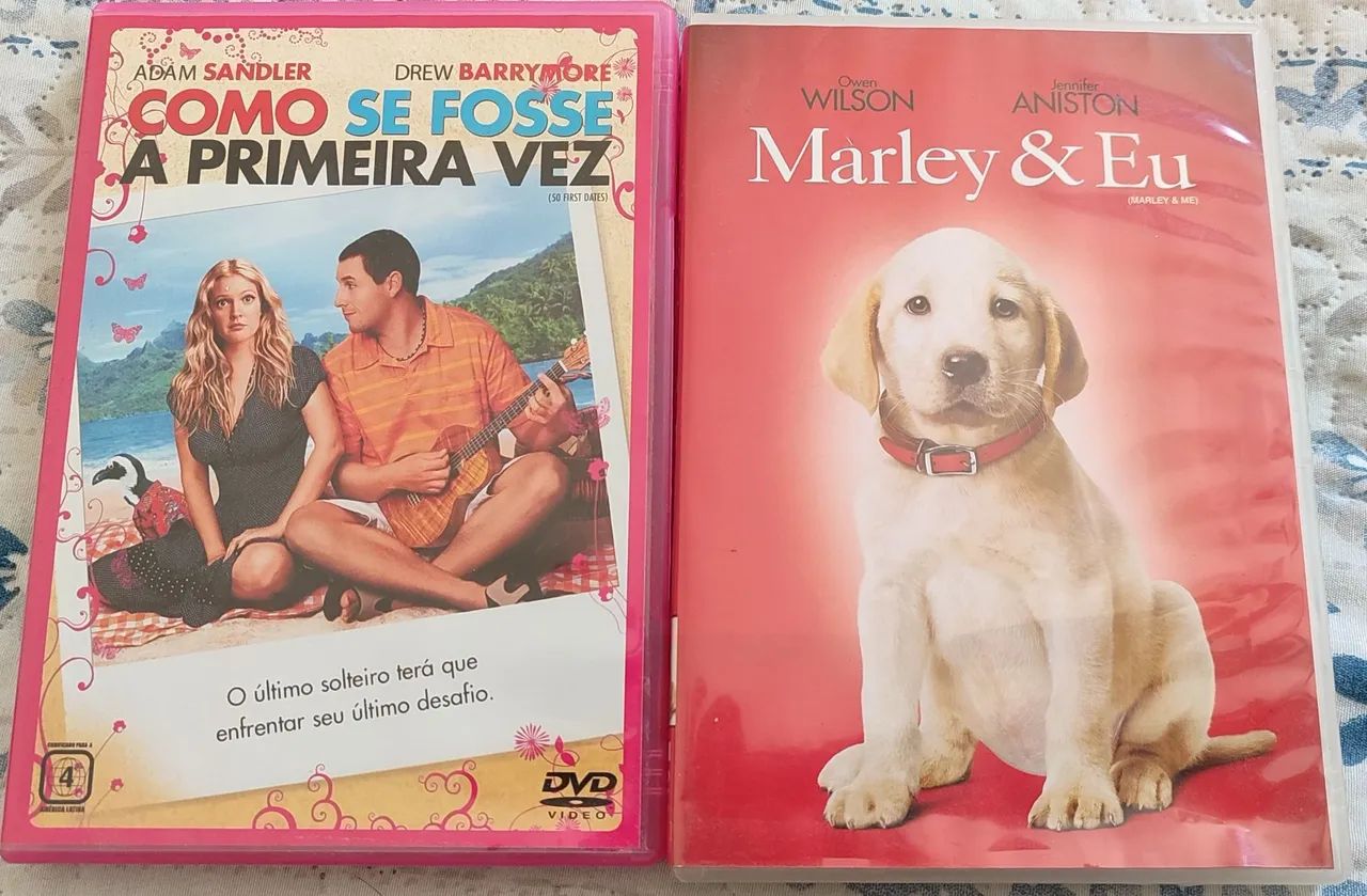 DVDs Como Se Fosse A Primeira Vez e DVD Marley & Eu