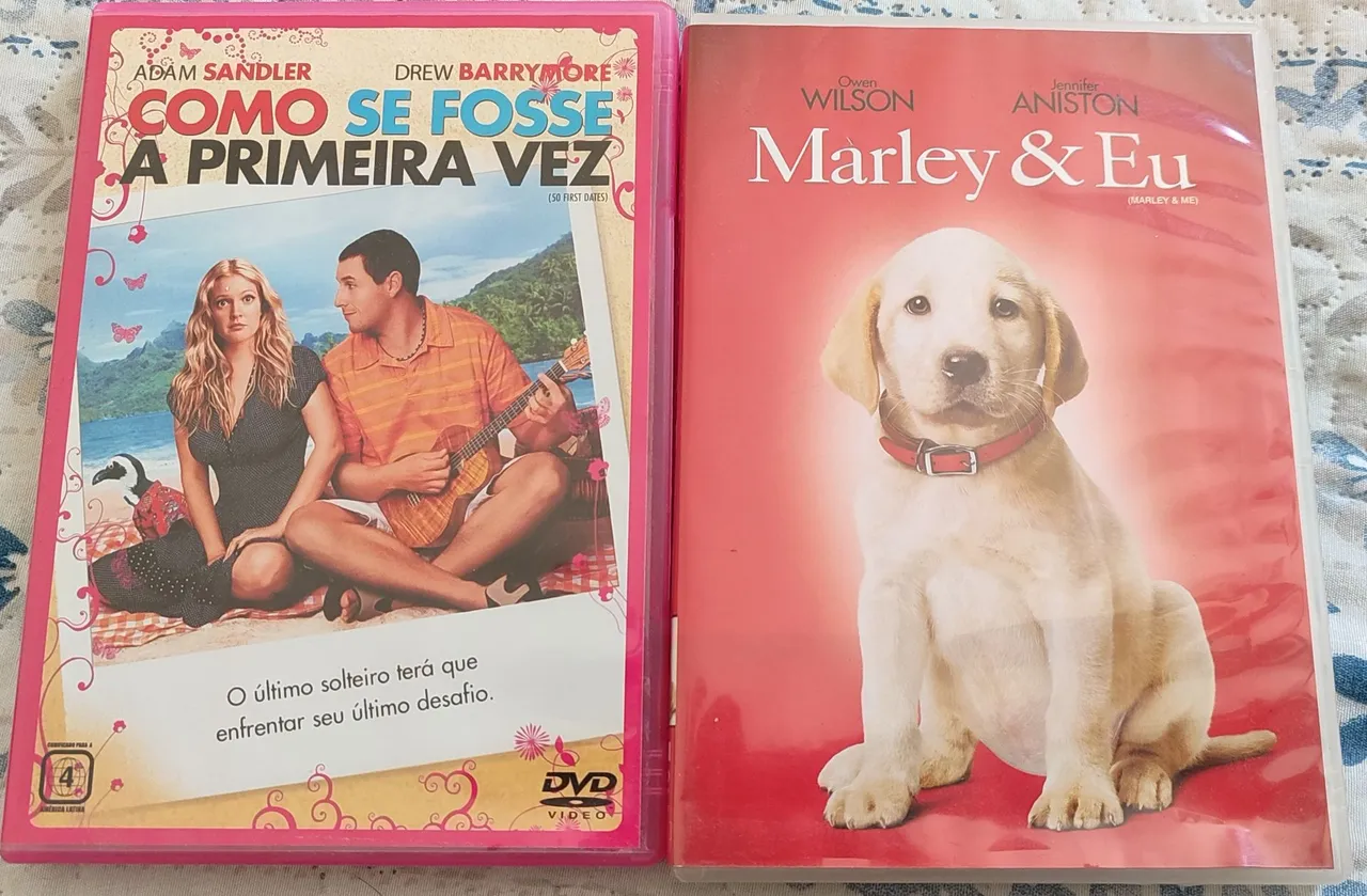 DVDs Como Se Fosse A Primeira Vez e DVD Marley & Eu