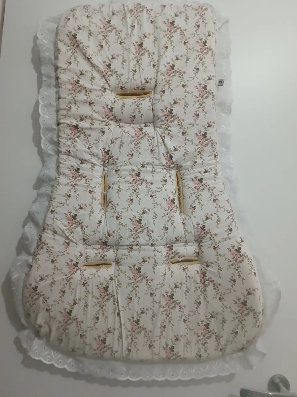 Forro para carrinho de bebê floral
