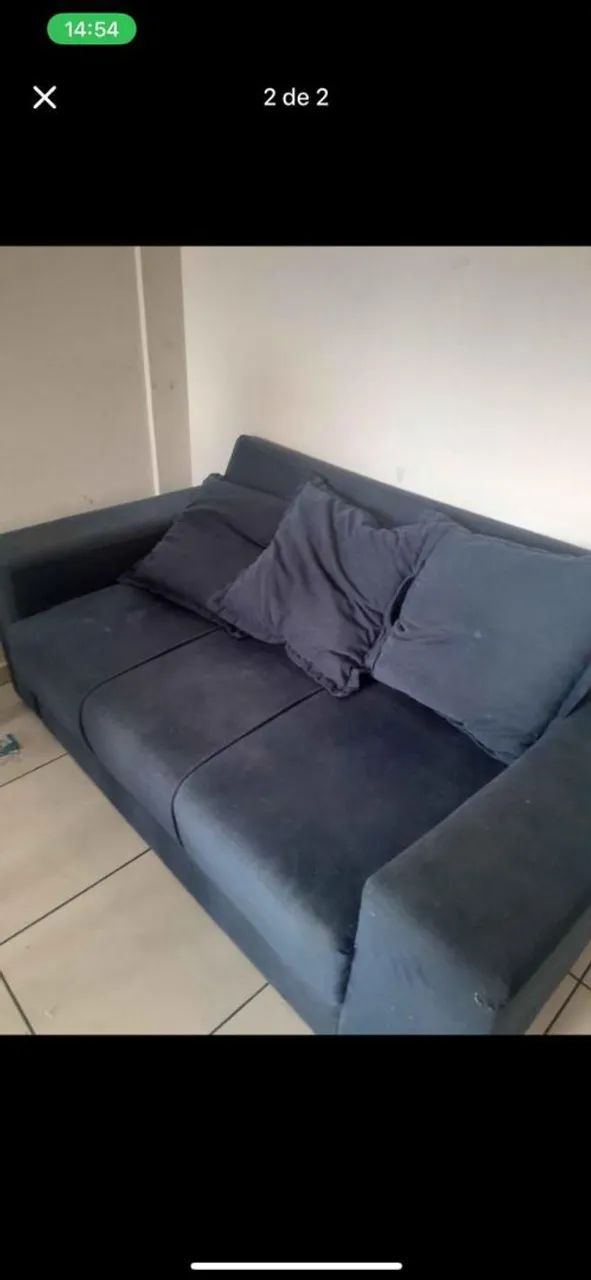 Sofá Azul 3 Lugares - Foto 2