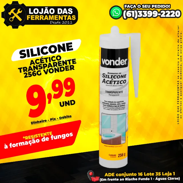 Silicone Acetico Transparente 256g Vonder