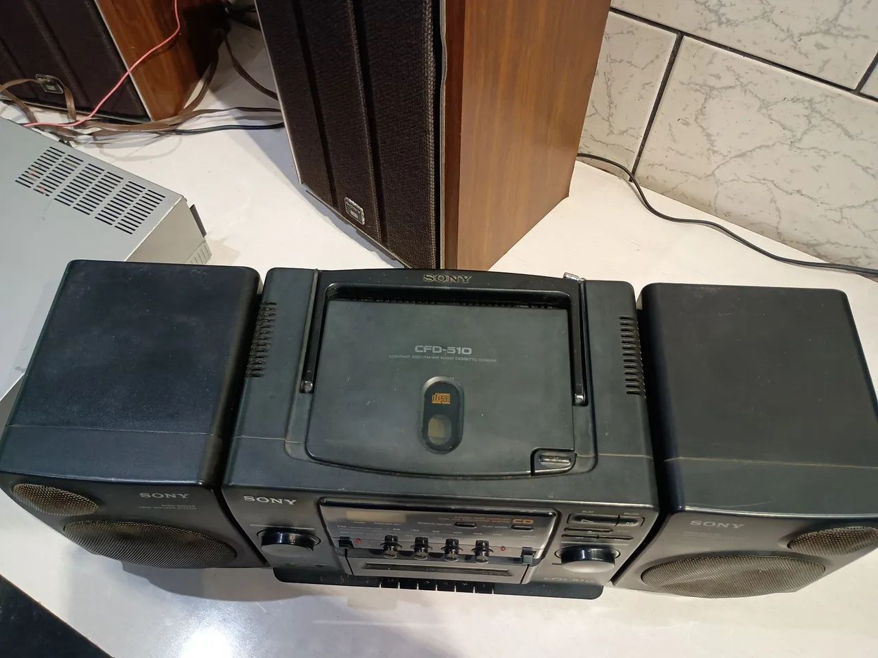 Rádio-gravador Sony CFD-510 - Antigo funcionando parcial  para colecionadores  boombox  - Foto 3