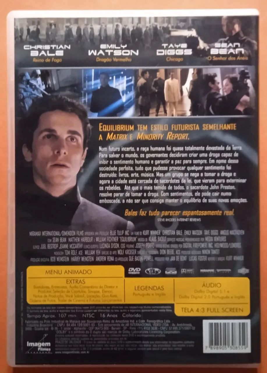 DVD Equilibrium - Christian Bale e Taye Diggs - Foto 2