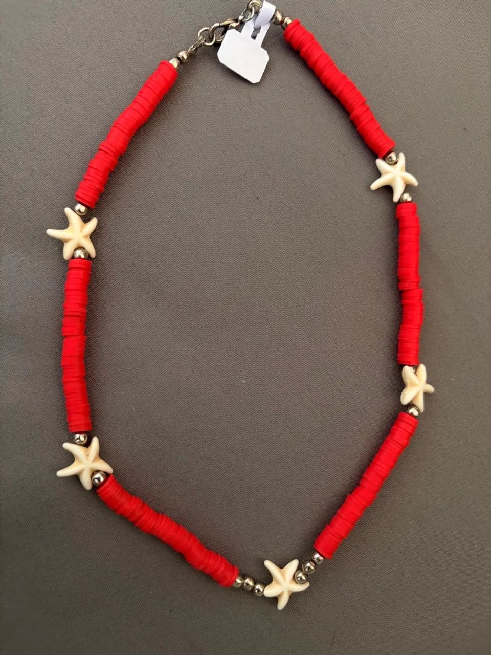 Colar Vermelho com Estrelas do Mar - Estilo Praia