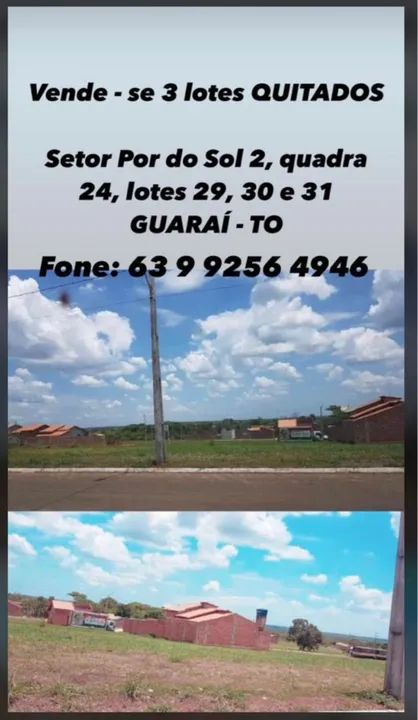 Vendo 3 terrenos (juntos ou separados) em Guaraí - Foto 2