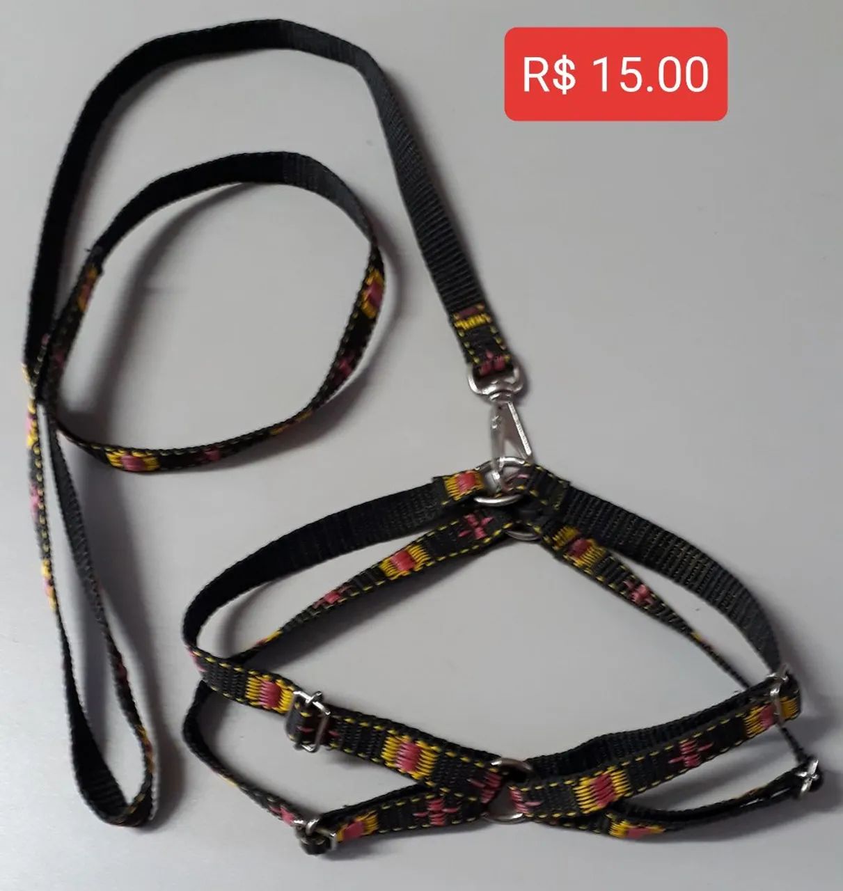 Coleira e guia para cachorro