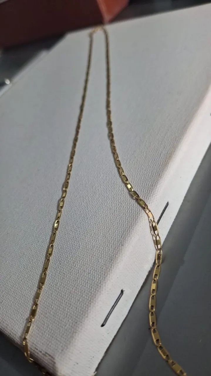Corrente piastrine de Ouro masculina - Foto 2