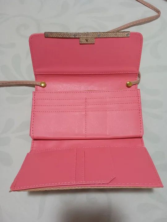 Bolsa carteira rosa claro  - Foto 2