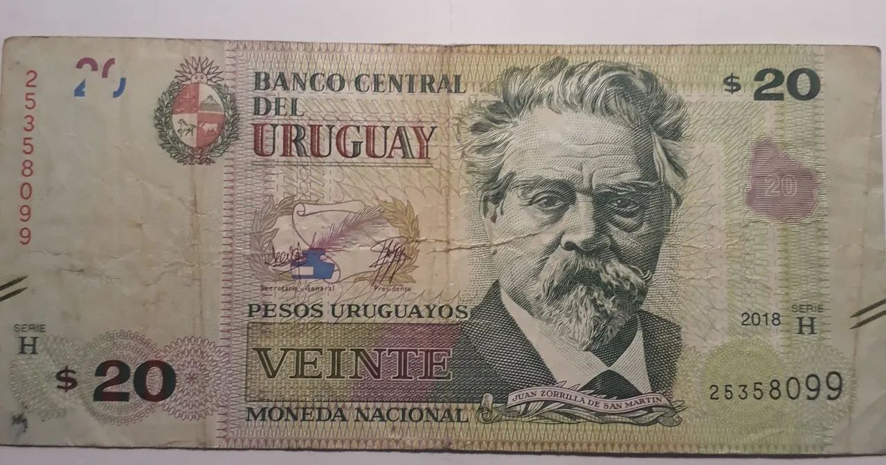 Cédula antiga do Uruguay. 
