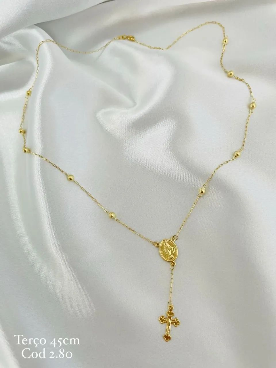 Nova Coleção Romana - Terço em Ouro 18k