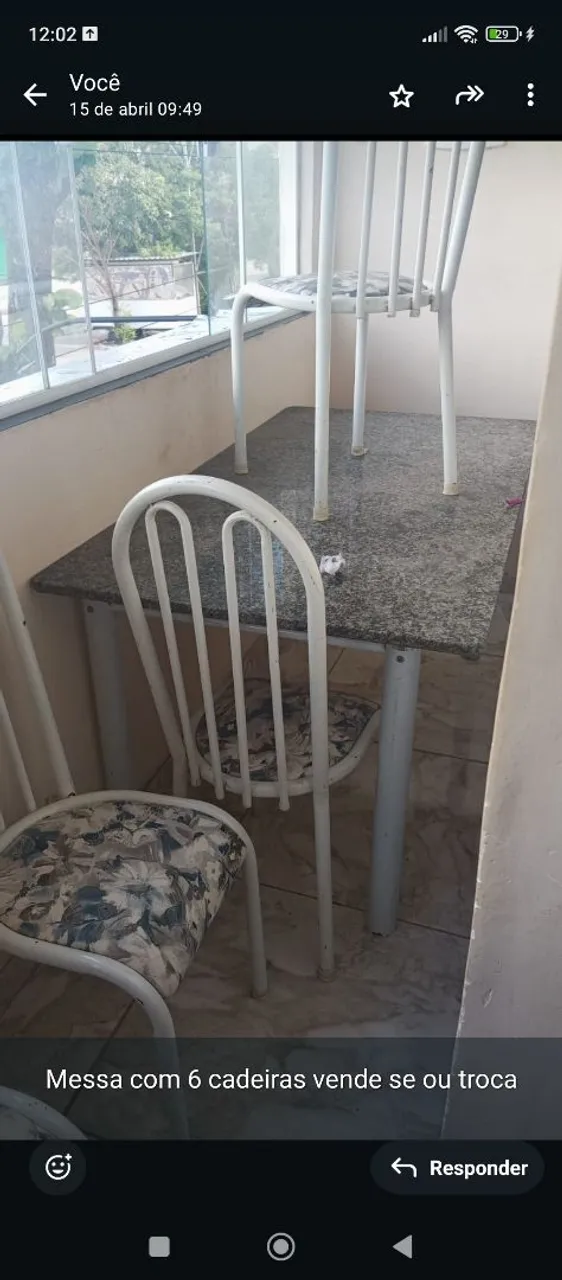 Mesa com 6 cadeiras - granito