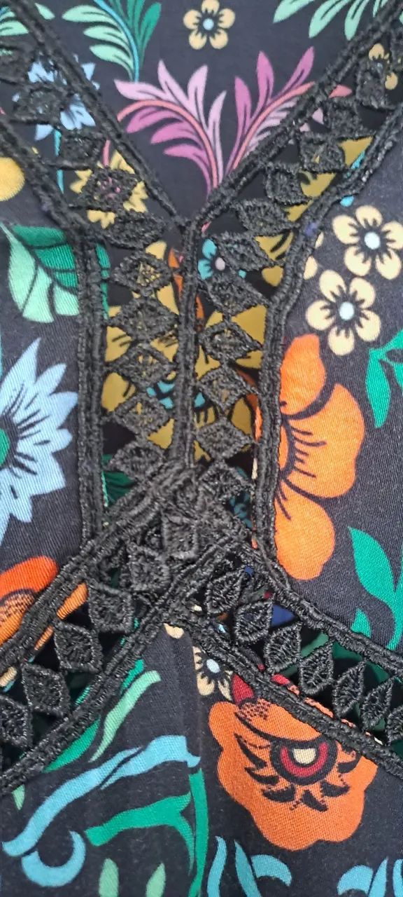 Vestido estampado em algodão tamanho M - Foto 5