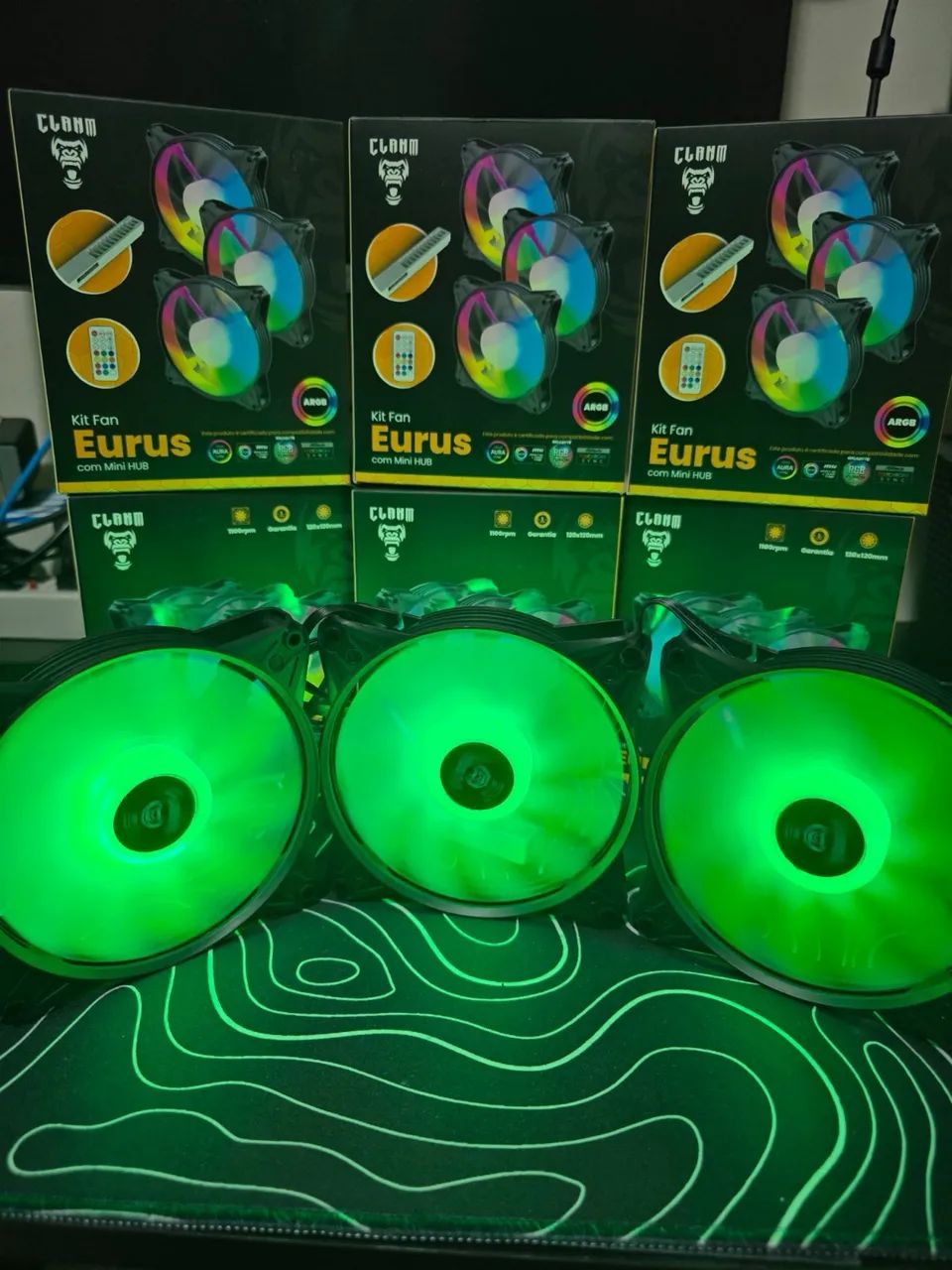 Kit 3 Fans ARGB 6 Pinos + Controladora - Foto 3