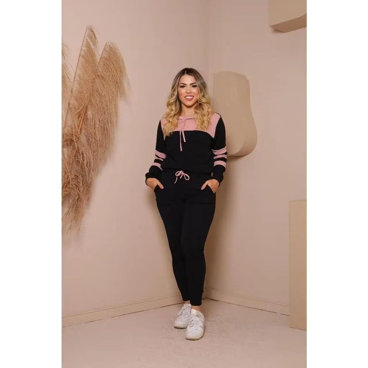 Conjunto moletom feminino blusa e calça 