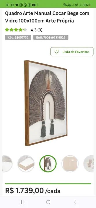 Quadro Arte Cocar / Novo - Foto 6