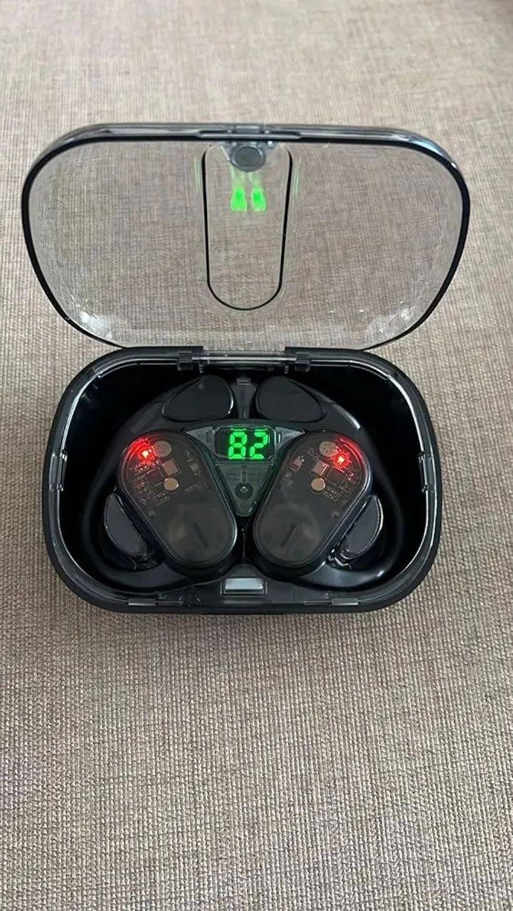 Fones de Ouvido Bluetooth com Estojo de Carregamento
