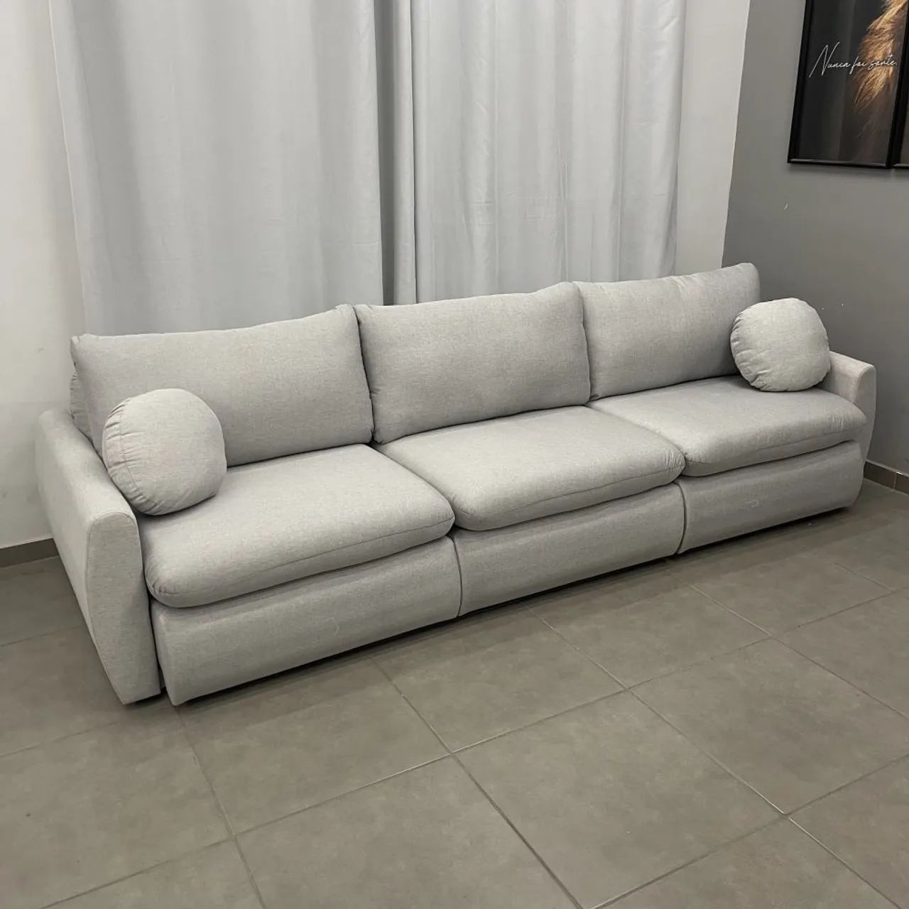 Sofá retrátil e cama amaranto 3,00 linho 