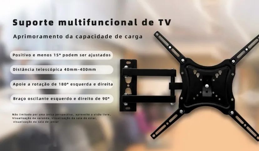 Suporte de Parede para TV - Articulado - Preto - Foto 3