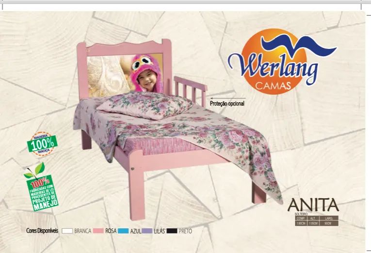 Cama solteiro infantil 100% madeira 