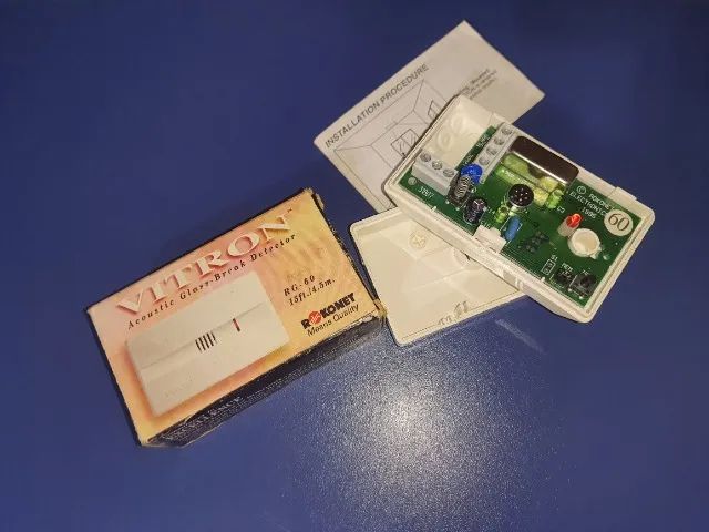 Rokonet Vitron Alarme Detector De Quebra De Vidro 9m (30') Com Fio, Usado - Foto 5