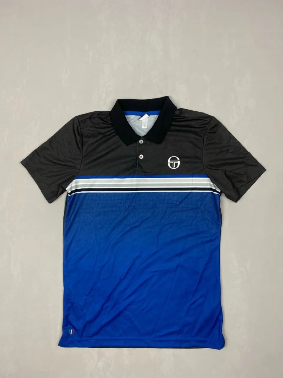 Camiseta Polo Sergio Tacchini Azul e Preta