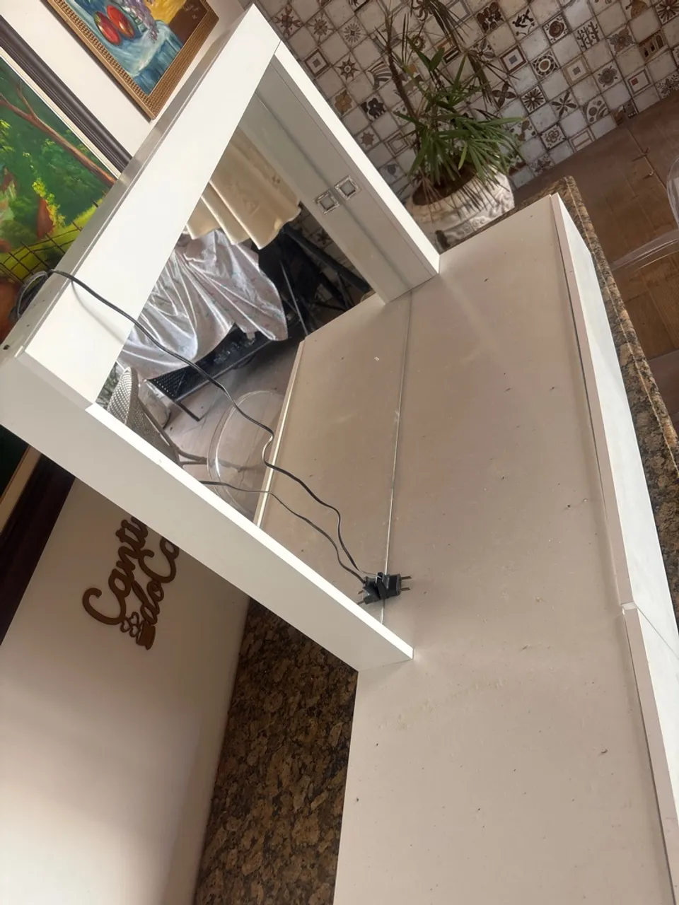 Penteadeira branca com LED