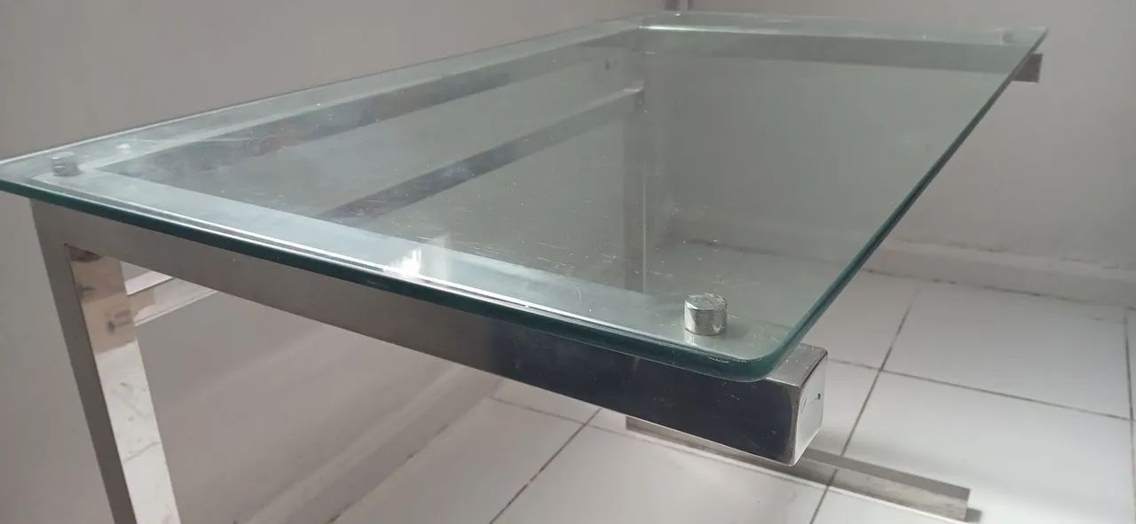 Mesa de inox e Vidro para Escritório - Foto 3