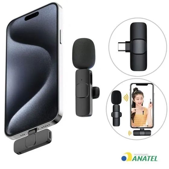 Microfone de Lapela Sem Fio K9 Vlog Compatível Android, IOS - Foto 5