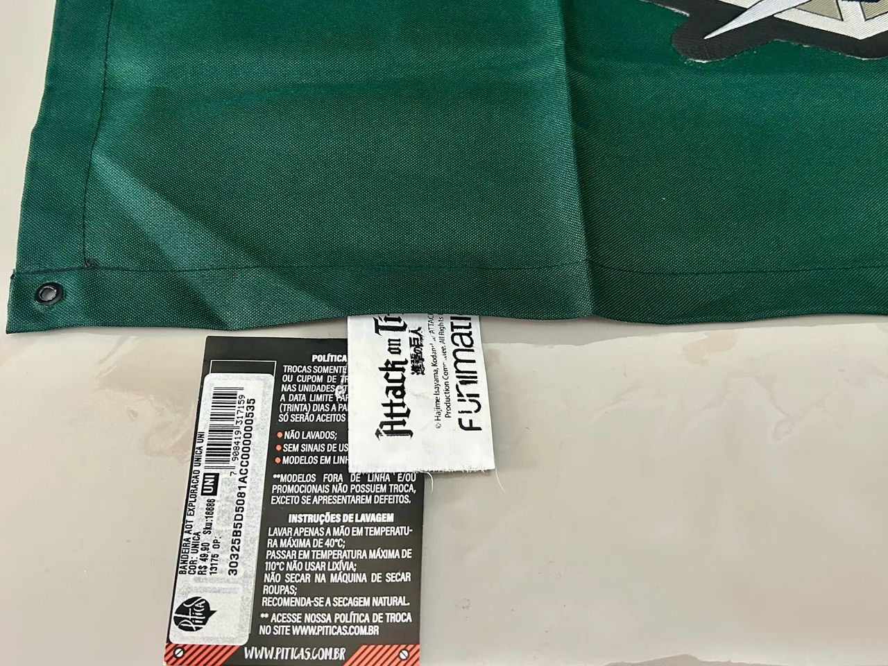 Bandeira Attack on Titan Tropa de Exploração - Nova - Foto 2