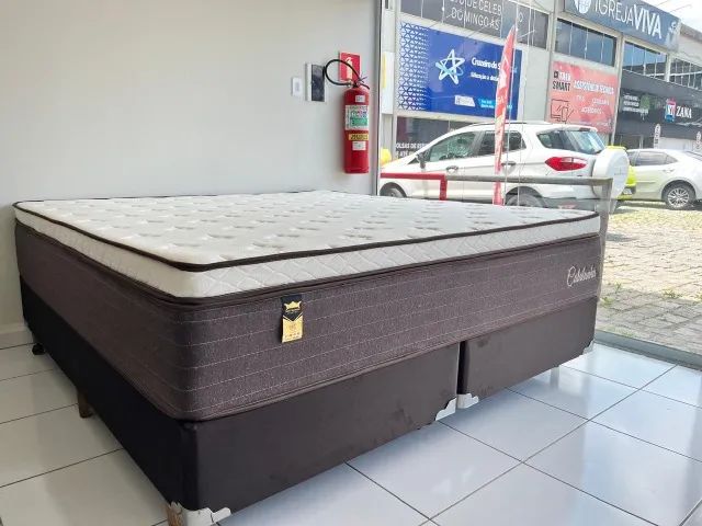 Cama Box Queen Size Nova Modelo Hellen Molas Ensacadas, Pronta Entrega!