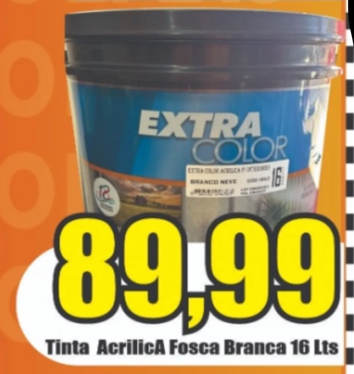 Tinta Acrílica Fosca Branca 16 Lts - Extra Color