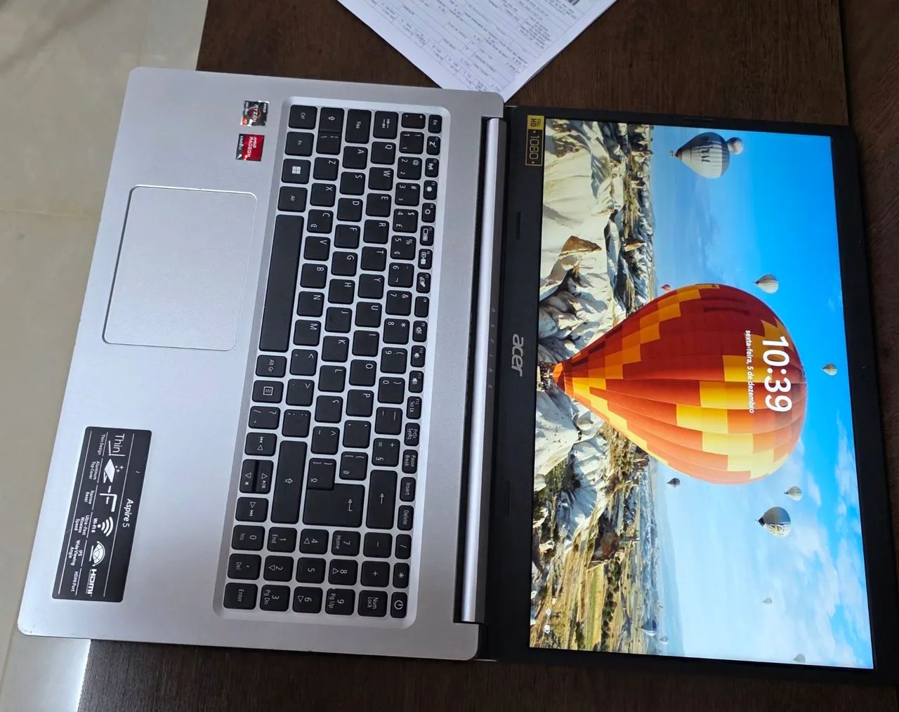 Notebook Acer Aspire 5,Ac Cart,AMD Ryzen 7 Série5700U(16 Núcleo)16GB, SSD Nvme512GB,WiFi 6 - Foto 4